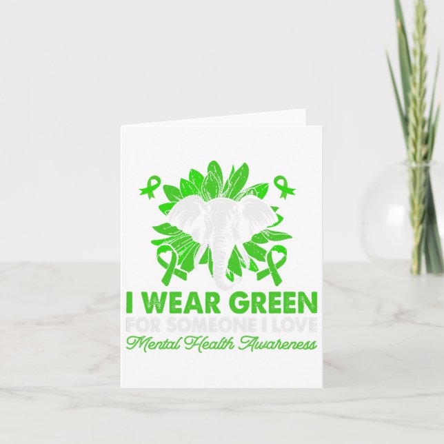 Mental Health Awareness Wear Green -mental Therapi Card (Front)