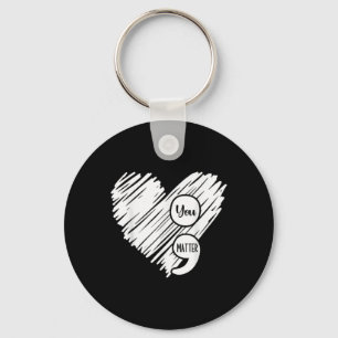 Mental Health Awareness Week Semicolon Suicide Pre Key Ring