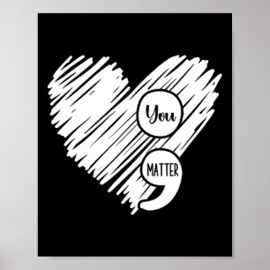 Mental Health Awareness Week Semicolon Suicide Pre Poster