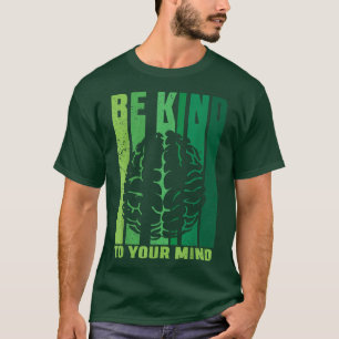 Mental Health Aweareness Funny Human Brain Ribbon T-Shirt