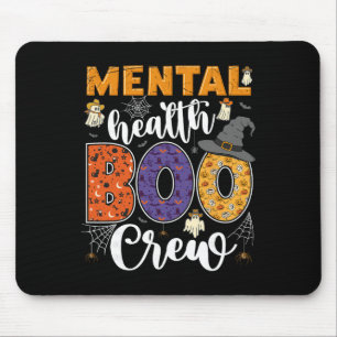 Mental Health Boo Crew Cute Halloween Matching Cou Mouse Pad