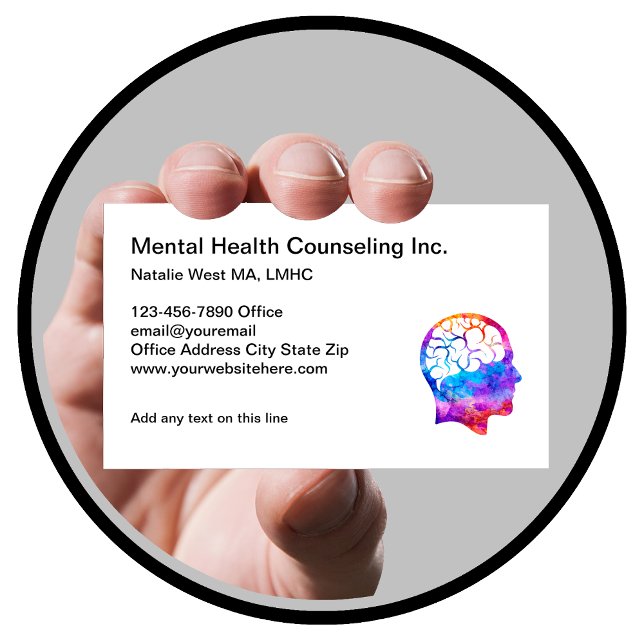 Mental Health Counseling Psychotherapy Business Card (Creator Uploaded)