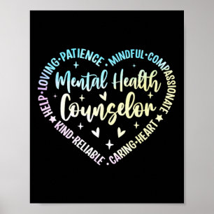 Mental Health Counsellor Loving Kind Reliable Hear Poster