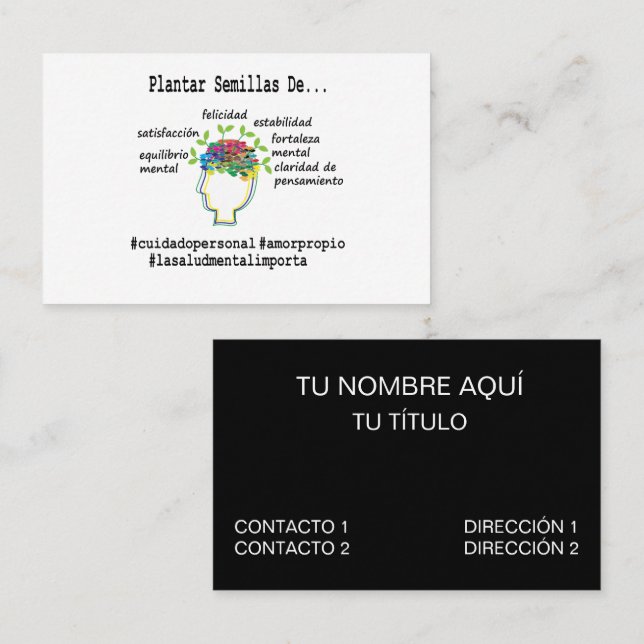 Mental Health Counsellor Spanish Business Card (Front/Back)