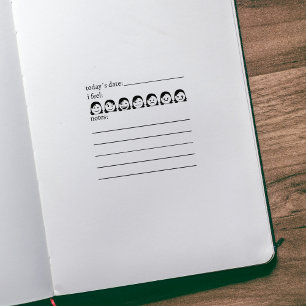 Mental Health, Diary Mood, Journal  Rubber Stamp