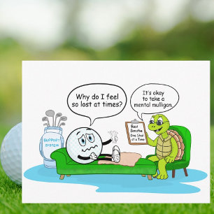 Mental Health Get Well, Golf Humour for Support Postcard