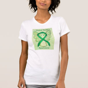 Mental Health Green Awareness Ribbon Angel Shirt