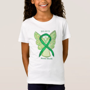 Mental Health Green Awareness Ribbon Angel Shirt
