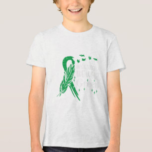Mental Health Green Ribbon Feather Awareness Men W Tri-Blend Shirt