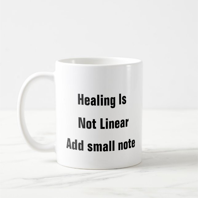 Mental Health Healing Is Not Linear self care mug (Left)