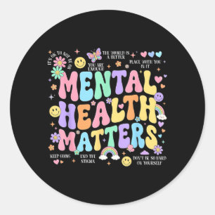 Mental Health Human Brain Illness Awareness Classic Round Sticker