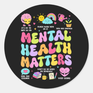 Mental Health Human Brain Illness Awareness Classic Round Sticker