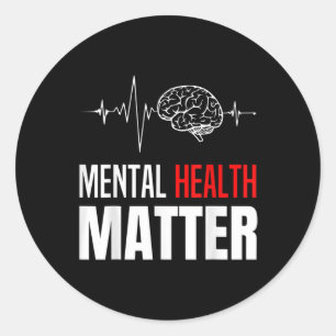 Mental Health Human Brain Problem Awareness _1 Classic Round Sticker