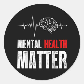 Mental Health Human Brain Problem Awareness  Classic Round Sticker