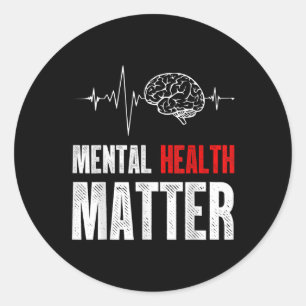 Mental Health Human Brain Problem Awareness Classic Round Sticker