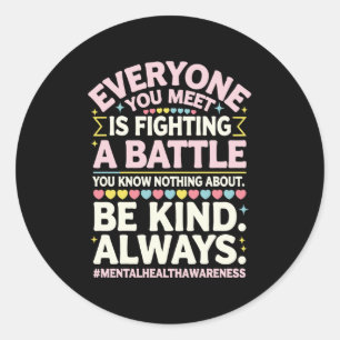 Mental Health Illness Awareness Month Depressed Pe Classic Round Sticker