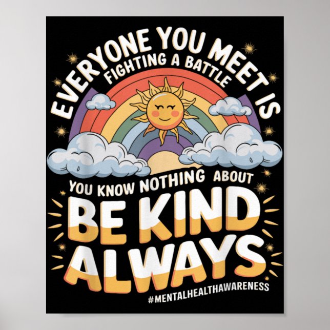 Mental Health Illness Awareness Month Depressed Pe Poster (Front)