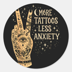 Mental health inked mama tattoo more tattoos lessM Classic Round Sticker