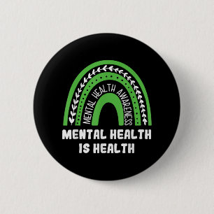 Mental Health Is Health As Mental Heath Awareness  6 Cm Round Badge