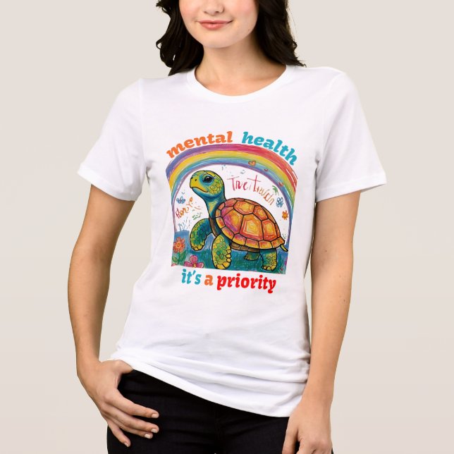 MENTAL HEALTH, IT’S A PRIORITY Tri-Blend SHIRT (Front)
