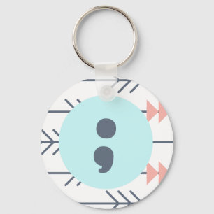 mental Health Keyring-Semicolon-Recovery-Support Key Ring