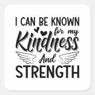 Mental Health Kindness And Strength Anxiety Anxie Square Sticker
