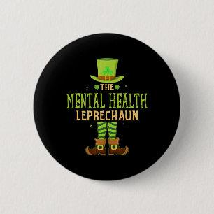 Mental Health Leprechaun Fun Matching St Patricks  6 Cm Round Badge