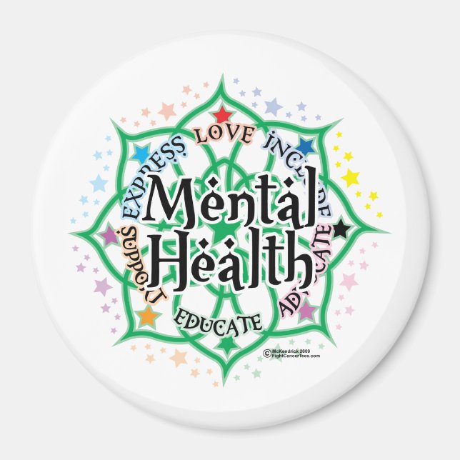 Mental Health Lotus Magnet (Front)