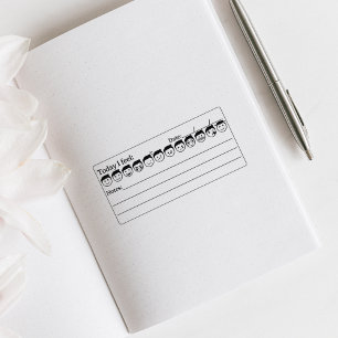 Mental Health, Man Mood Tracker Emojis, Journal  Rubber Stamp