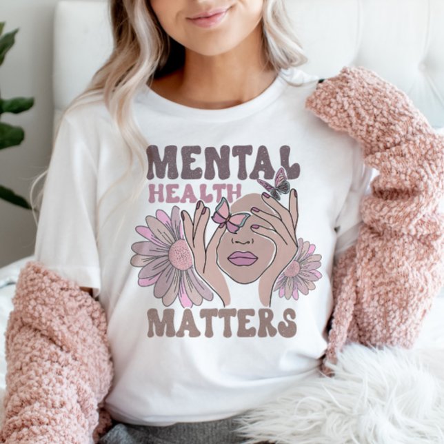 Mental Health Matters Awareness Feminine Boho  T-Shirt (Creator Uploaded)