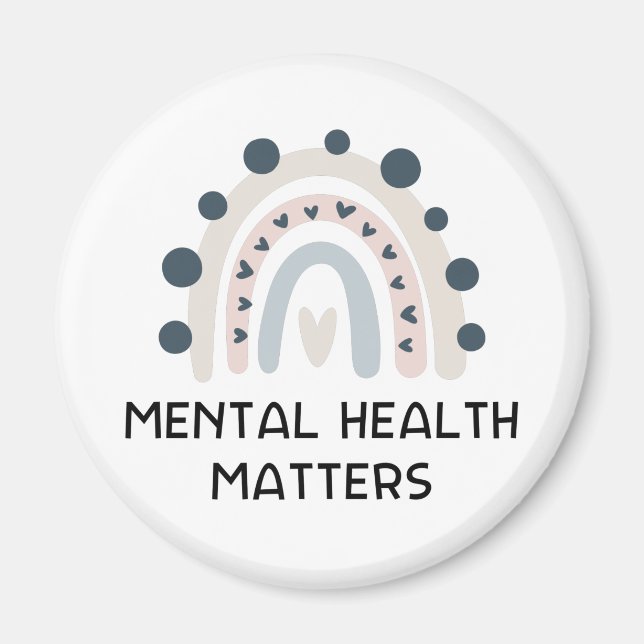 Mental Health Matters - Boho Rainbow  Magnet (Front)