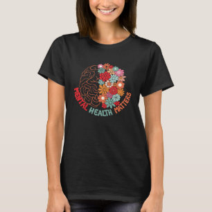 Mental Health Matters Brain Flower Awareness Kid M T-Shirt