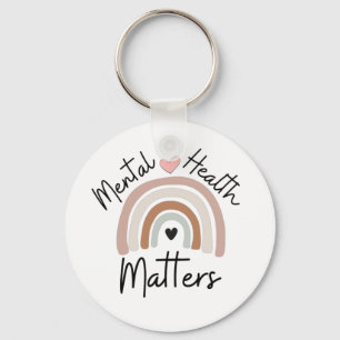 Mental Health Matters - Brown Rainbow  Key Ring