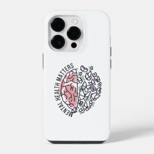 Mental Health Matters Colourful Brain & Butterflie iPhone 14 Pro Case