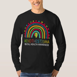 Mental Health Matters End The Stigma Rainbow Boho  T-Shirt