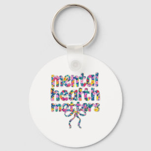 🌸 Mental Health Matters Floral Design Key Ring