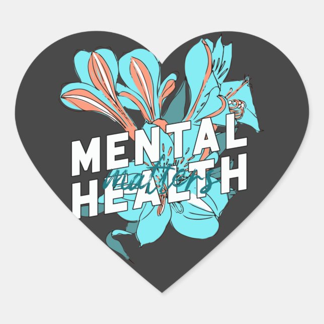 Mental Health Matters Heart Sticker (Front)