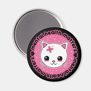 Mental Health Matters Kawaii Cat Magnet