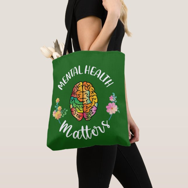 Mental Health Matters | Mental Health Awareness Tote Bag (Close Up)
