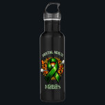 Mental Health Matters Pop Art Green Ribbon 710 Ml Water Bottle<br><div class="desc">Water bottle to help spread awareness for mental health awareness. A pop art comic style green awareness ribbon with the quote,  "Mental health matters."</div>