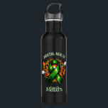 Mental Health Matters Pop Art Green Ribbon 710 Ml Water Bottle<br><div class="desc">Water bottle to help spread awareness for mental health awareness. A pop art comic style green awareness ribbon with the quote,  "Mental health matters."</div>