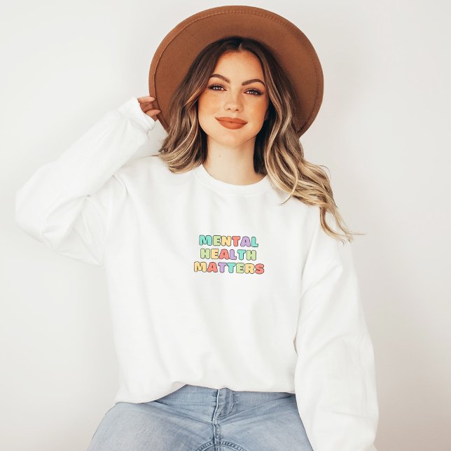 Mental Health Matters | Quote Koni Peach Candy Sweatshirt (Mental Health Matters Sweatshirt | Quote Koni Peach Candy | Aesthetic Sweater)