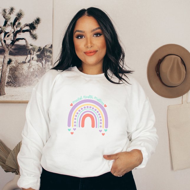 Mental Health Matters | Rainbow Peach Candy Sweatshirt (Mental Health Matters Sweatshirt | Rainbow Peach Candy | Aesthetic Sweater)