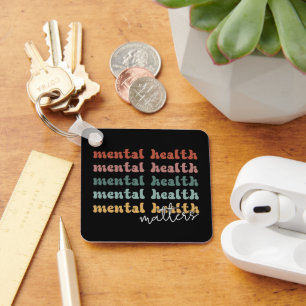 Mental Health Matters Retro Awareness Key Ring