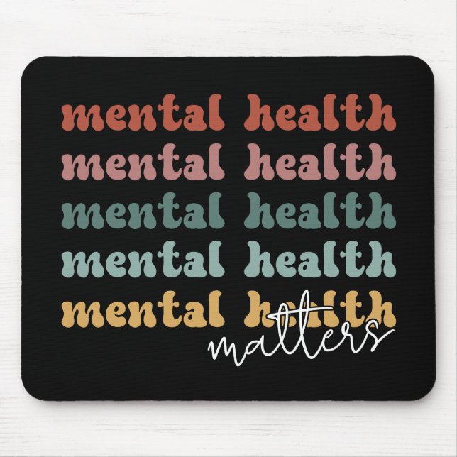 Mental Health Matters Retro Awareness Mouse Pad (Front)