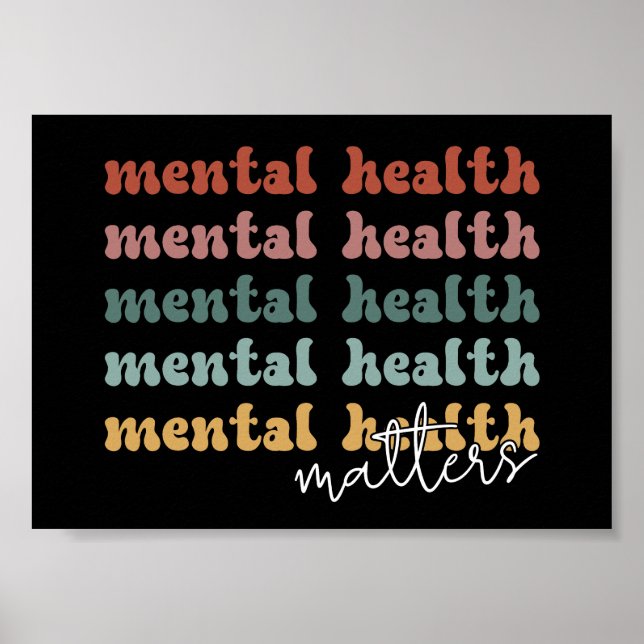 Mental Health Matters Retro Awareness  Poster (Front)