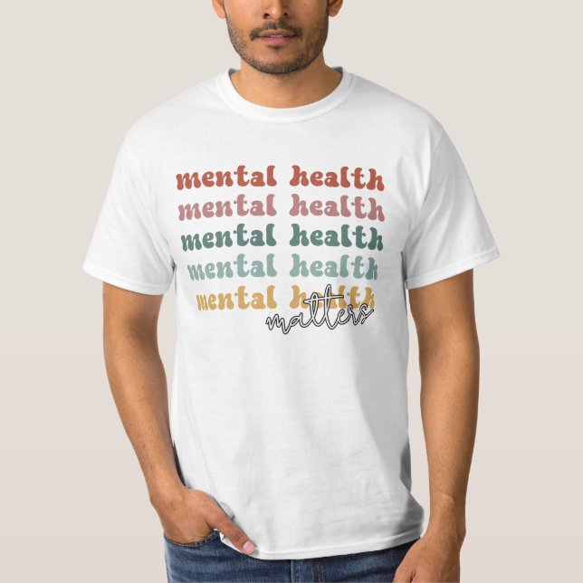 Mental Health Matters Retro Awareness T-Shirt (Front)