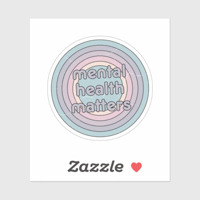 Mental Health Matters | Retro Circle French Grey (Sheet)