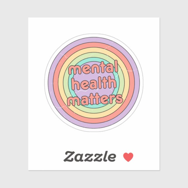 Mental Health Matters | Retro Circle Peach Candy (Sheet)