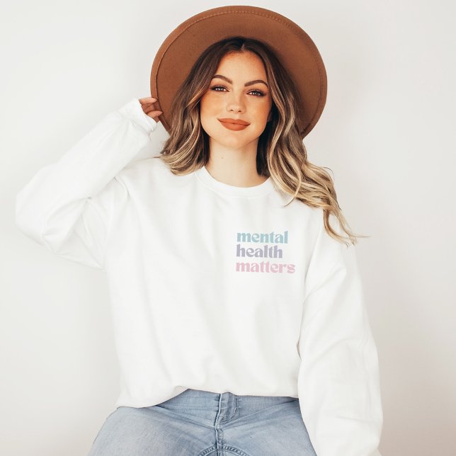 Mental Health Matters | Retro Quote French Grey  Sweatshirt (Mental Health Matters Sweatshirt | Retro Quote French Gray | Aesthetic Sweater)